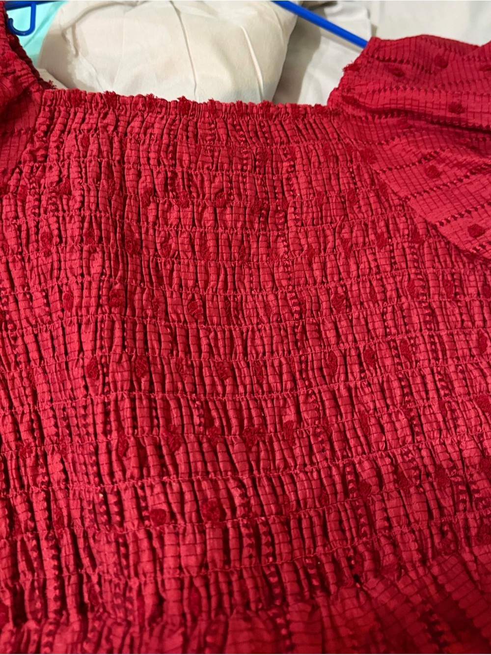 Bonnie Jean Raspberry Red Smocked Crop Top